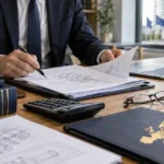 Europejski patent przy biurku prawnika